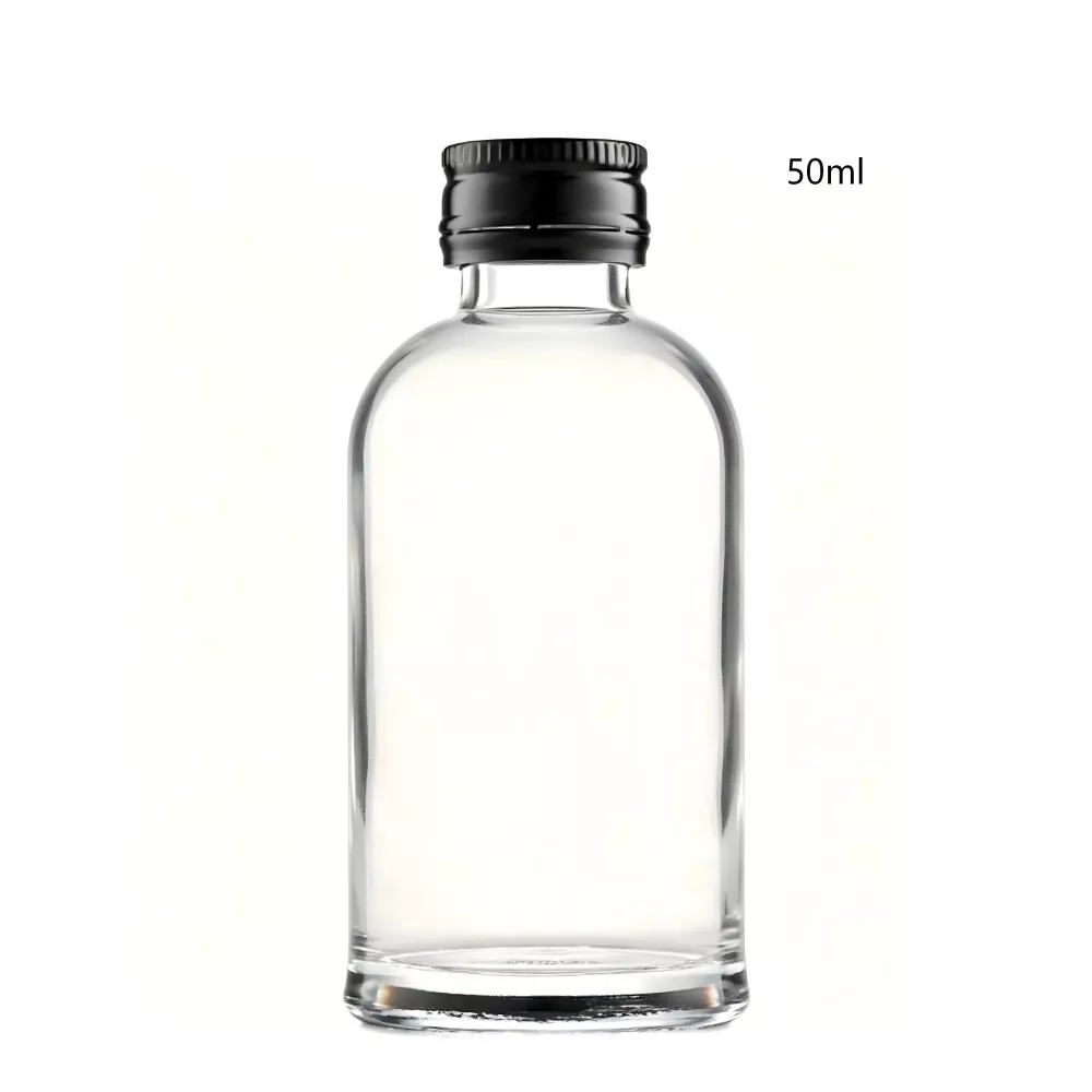 50 ml runde Irish Whiskey-Flasche aus Glas mit Schraubverschluss