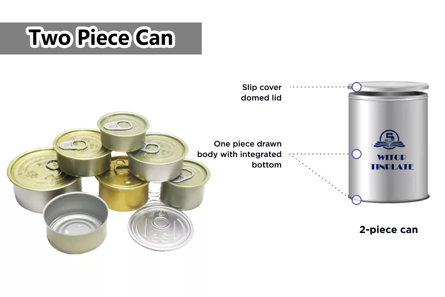 2-Piece Aluminum-Coated Tin Can with Easy Open Lid